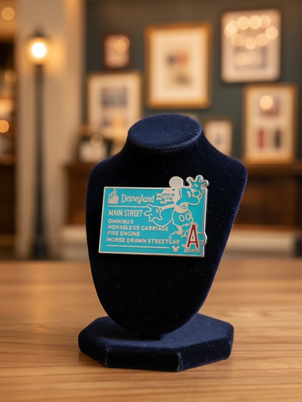 Disneyland Teal and Red Main Street Mickey Enamel Pin - Picture 1 of 3
